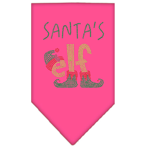 Santa's Elf Rhinestone Bandana Bright Pink Large